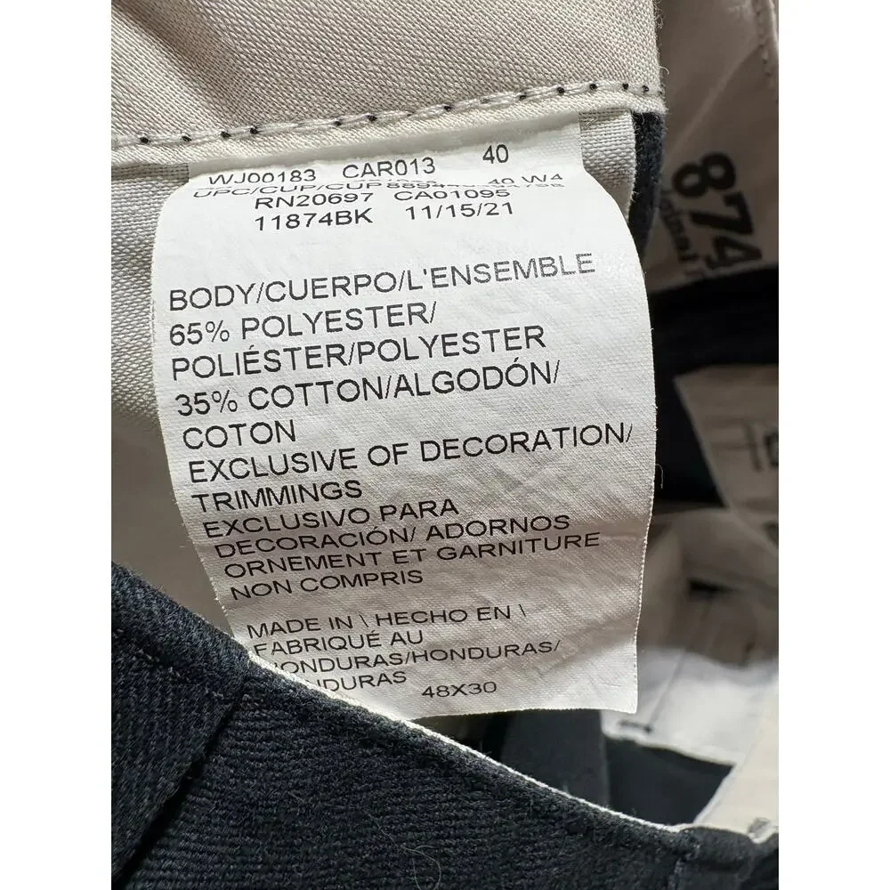 Dickies 874 Mens Chino Pants Flat Front Original Fit Straight Blue Cotton 48x30